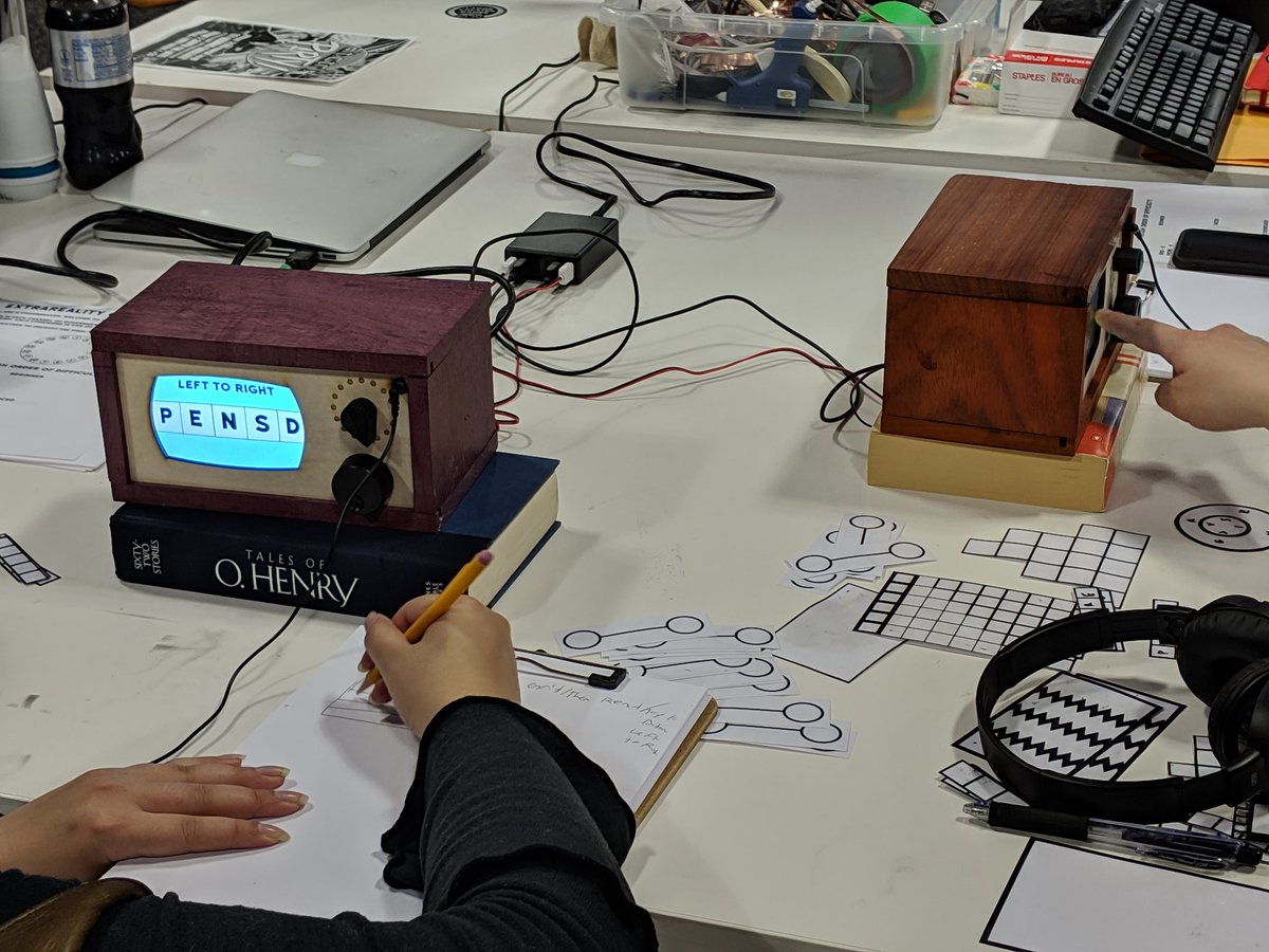 Adellelin's tweet photo. Got to play a few really rad alt.ctrl games at gdc this year!! #thebookritual by @agAitcheson #extrarealitycodebreaker by @FLEBpuzzles @MachinariaGame by black mamba studios and #hotswap by peter gyory #gdc19 #altctrl https://t.co/fmJqvVth7V