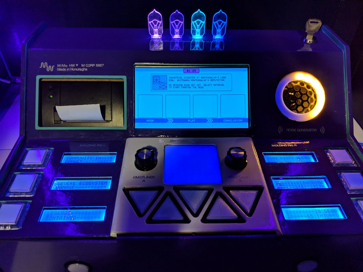 Adellelin's tweet photo. Got to play a few really rad alt.ctrl games at gdc this year!! #thebookritual by @agAitcheson #extrarealitycodebreaker by @FLEBpuzzles @MachinariaGame by black mamba studios and #hotswap by peter gyory #gdc19 #altctrl https://t.co/fmJqvVth7V