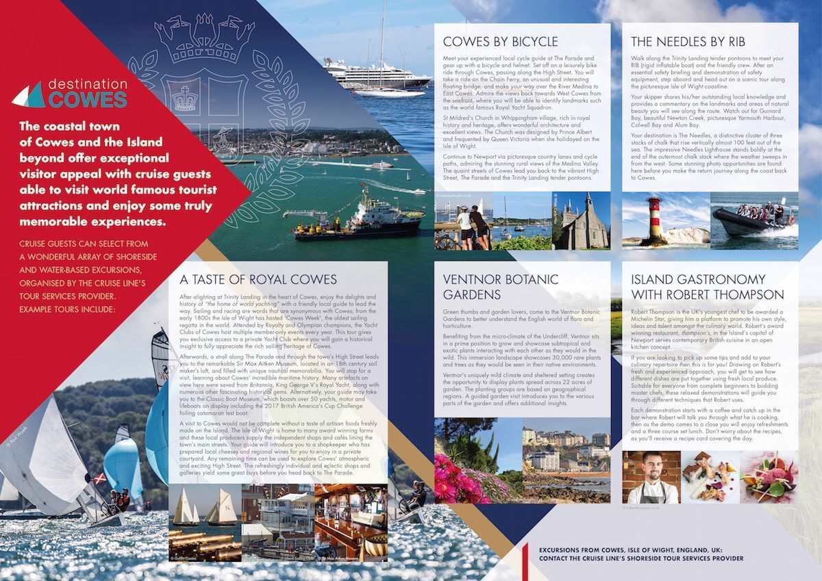 destincowes's tweet photo. Will you be on board one of the seven cruise ships that have chosen to visit #Cowes this year? 🛳 

Such a list of things to do when you reach the Island! #IsleofWight #DestinationCowes #cruiseship @HLCruisesInt @SeabournCruise @cowesharbour https://t.co/odGKV3NyrH