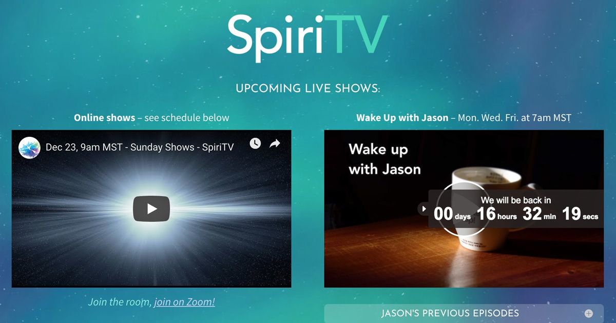 ACIM_YouTube's tweet photo. Expand your mind with SpiriTV!
💗💗💗
Enjoy this amazing line up of LIVE shows on Sunday mornings at 9am (MST)
Beyond the Body with Calico
Divine Intervention with Ken
Modern Mystics with Andy
From the Bottom up with David and Jason
https://t.co/p98s1IsrQP
#spiriTV #Spiri #LIVE https://t.co/L6z7VmVnib