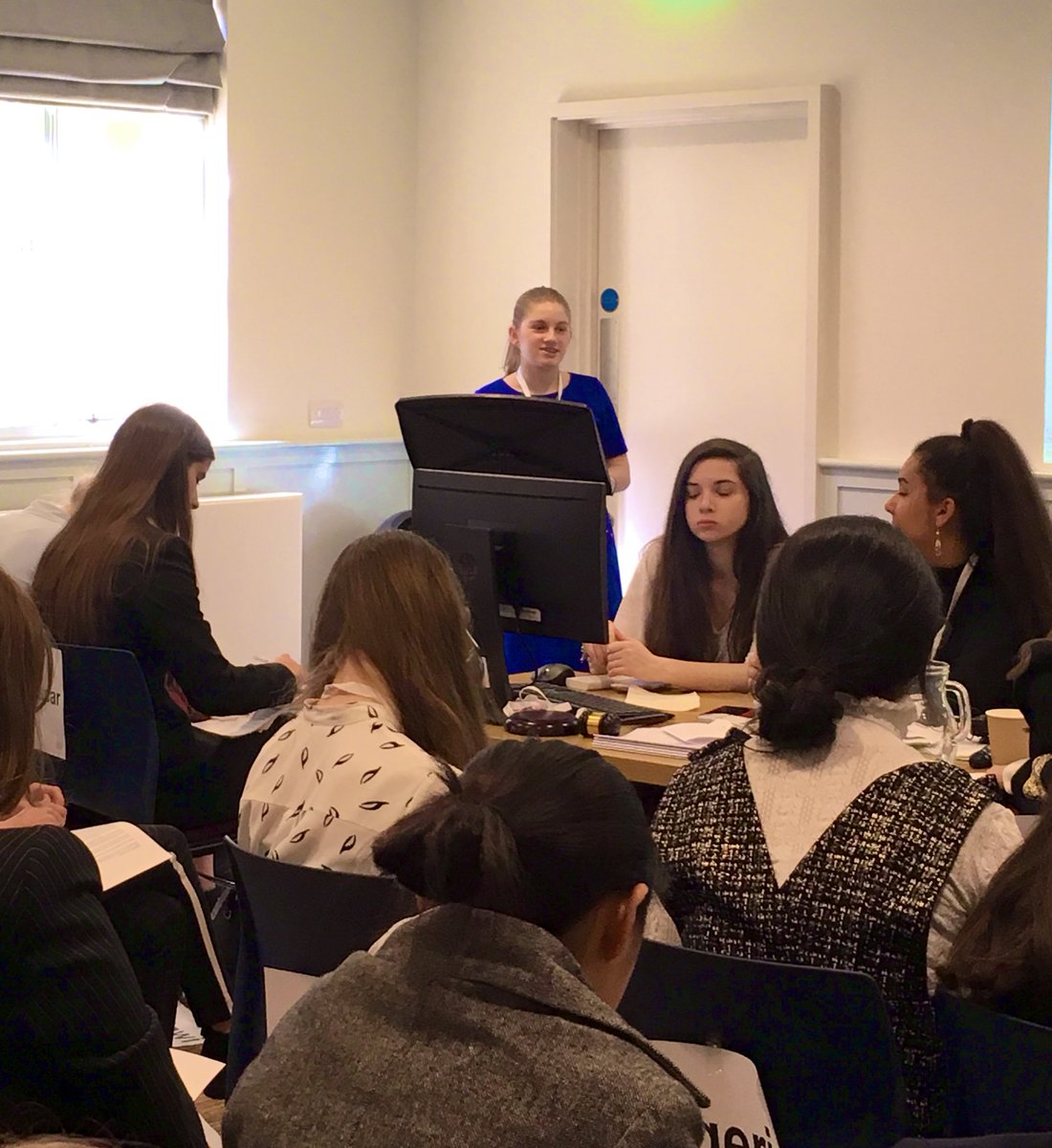 lehmun's tweet photo. Olivia fighting her corner in Human Rights Council #GladiatorReady #HMUN19 #LEHMUN @LEHSchool https://t.co/s0V0dAh5qC