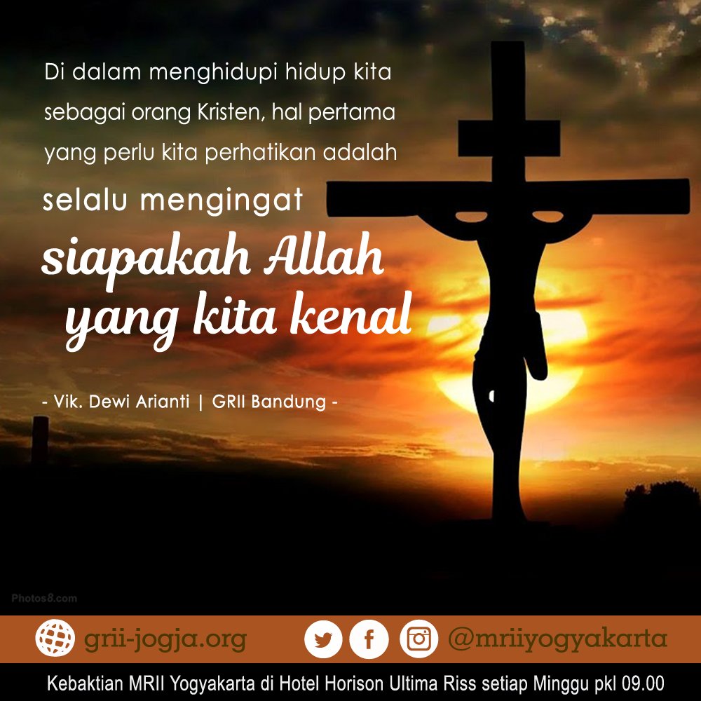 MRIIYogyakarta's tweet photo. Mari terus mengenal dan mengingat akan Allah dalam hidup kita 🙏

#Life #Christianity #Church #Christian #Faith #life #SundayMotivation #Sundayservice #identity #WordofGod #SaviorOfTheWorld #quotesoftheday #quotestoliveby https://t.co/geAnJEJo8j