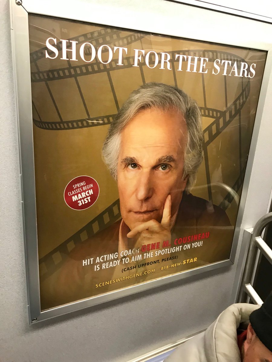 SuperPRGuy's tweet photo. All over NYC subways.
Quite possibly the greatest subliminal marketing campaign ever.
Plus I’d take acting classes from ⁦@hwinkler4real⁩ in a heartbeat.
Sign me up!
#Barry https://t.co/dIib6Yvmxv