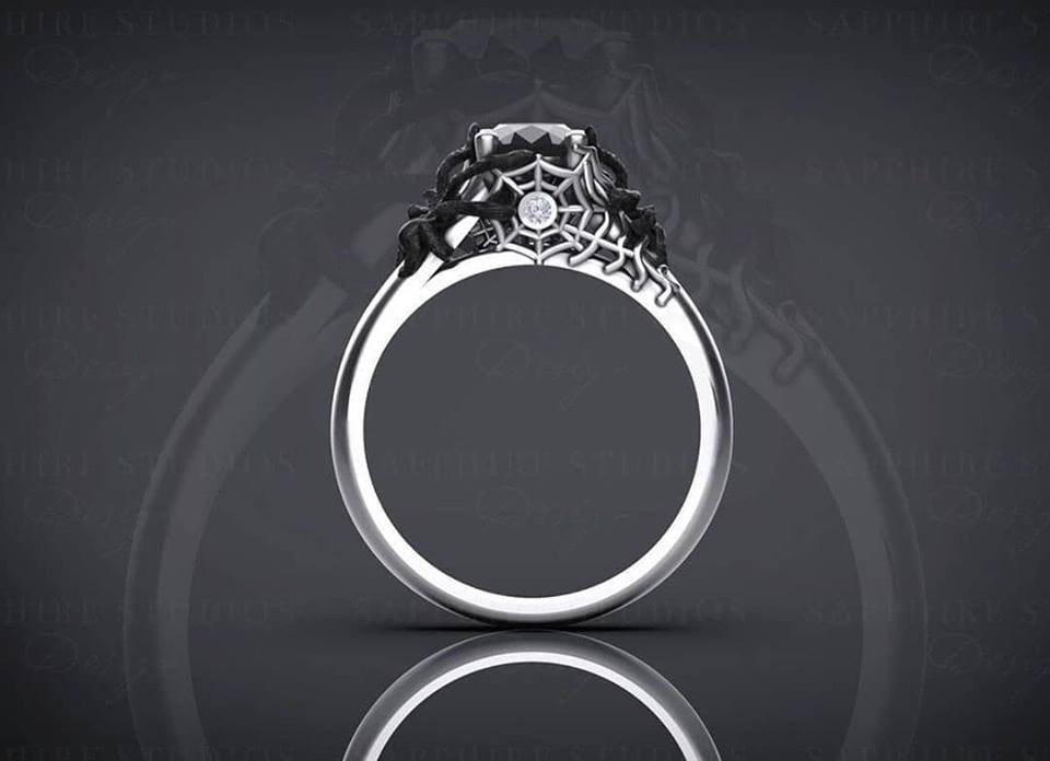 sapphirestudio9's tweet photo. From the 'After Dark' Collection ‘Aranea’ natural black diamond spider ring

An exquisite oval cut natural black diamond centre surrounded in a web with a centre white diamond and a black Tarantula spider.

View 'Aranea' - https://t.co/uHxo3hnJDL

#sapphirestudios #spiderring https://t.co/GrNygQ7QtN
