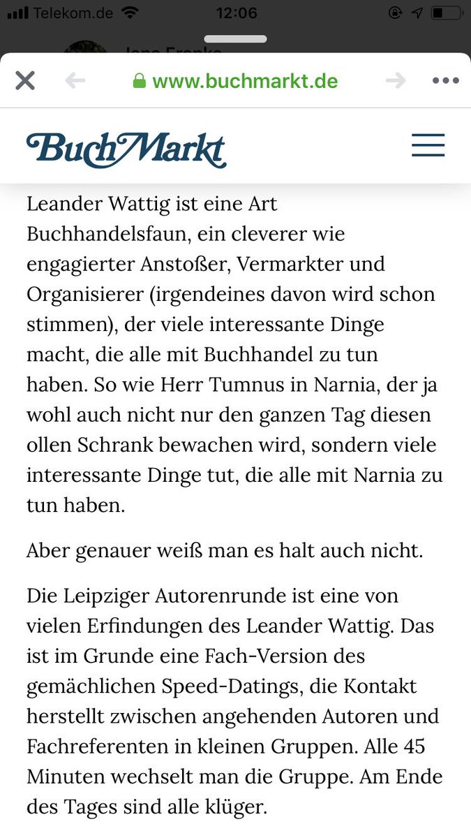 leanderwattig's tweet photo. Buchhandelsfaun. Mal wieder ein neuer Jobtitel. 🤷‍♂️😄 #lar19 #lbm19 https://t.co/6u7twbEuyC