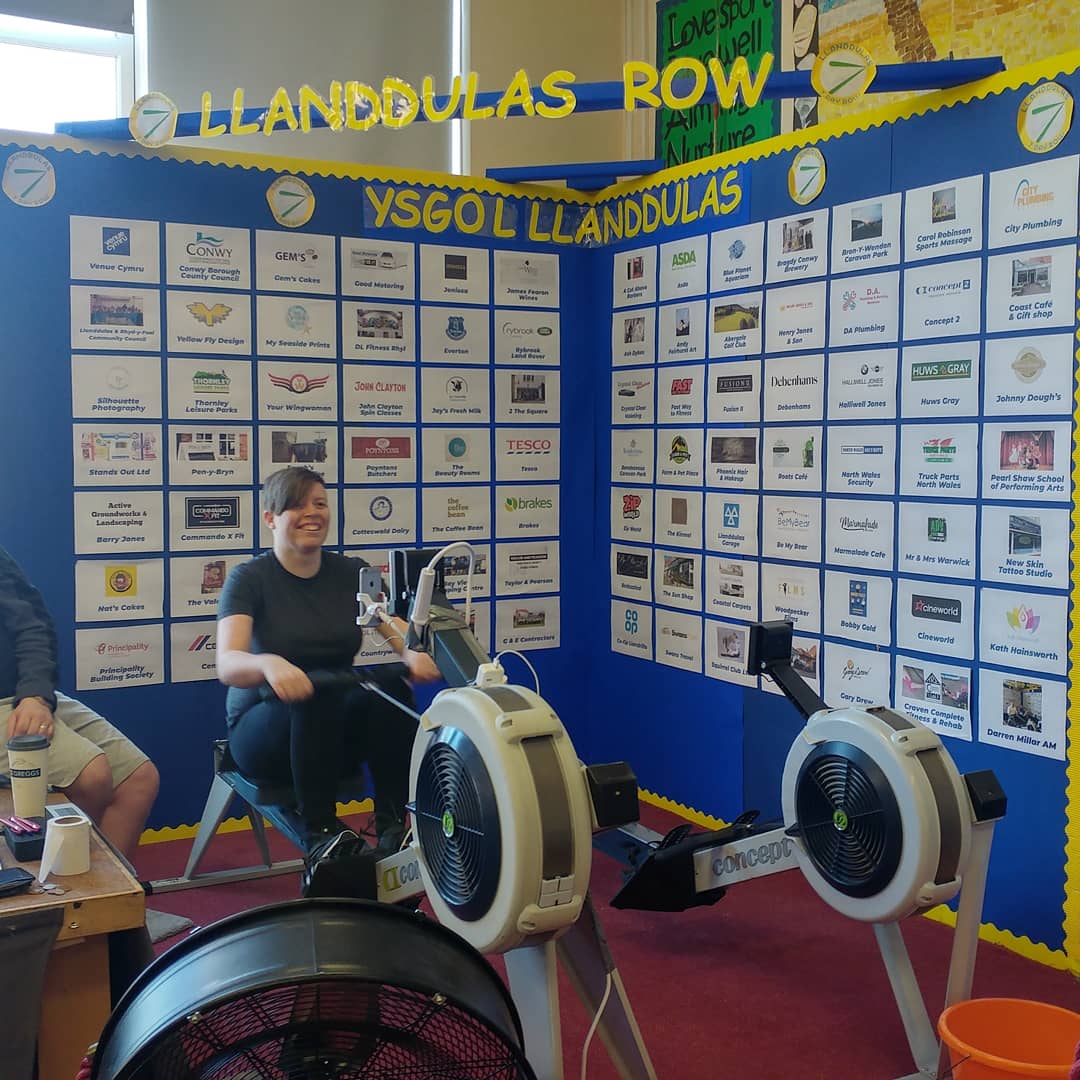 your_wingwoman's tweet photo. Me and @Gems_Cakes doing our bit to help @llanddulasrow reach their target (and, in turn, get a defib for the village) #teamllanddulas #7dayrow #rowing #llanddulas #northwalestweets https://t.co/FzCTnvo4g5