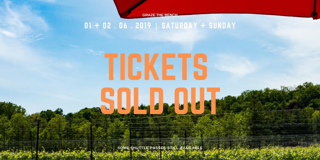 GrazeTheBench's tweet photo. Just over three weeks since release and ALL TICKETS ARE SOLD! There are still some shuttle passes left for both days.
Saturday shuttles: online, @FieldingWinery and @ThirtyBench
Sunday shuttles: @PeninsulaRidge, Fielding and Thirty Bench https://t.co/a9dKS8fu8k