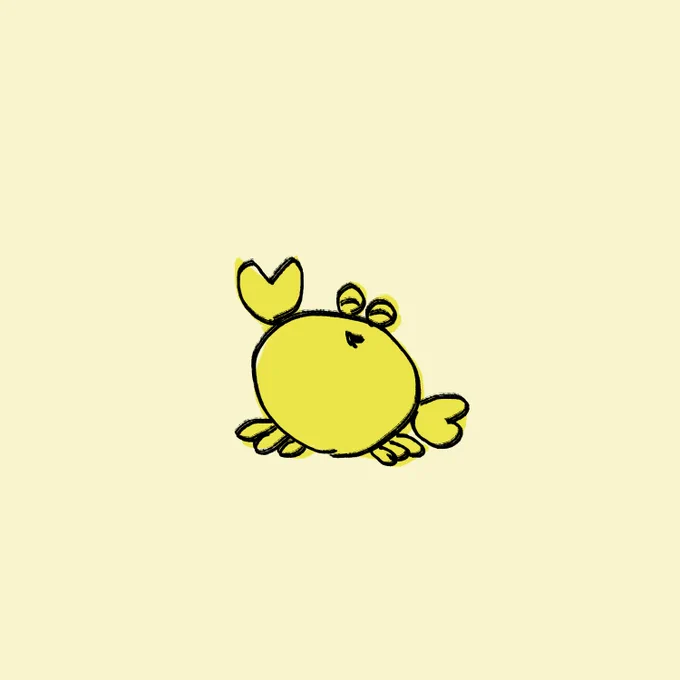 カニ、手がピースだからいつでもイエイ!みたいな感じに見えるところ好きだな 