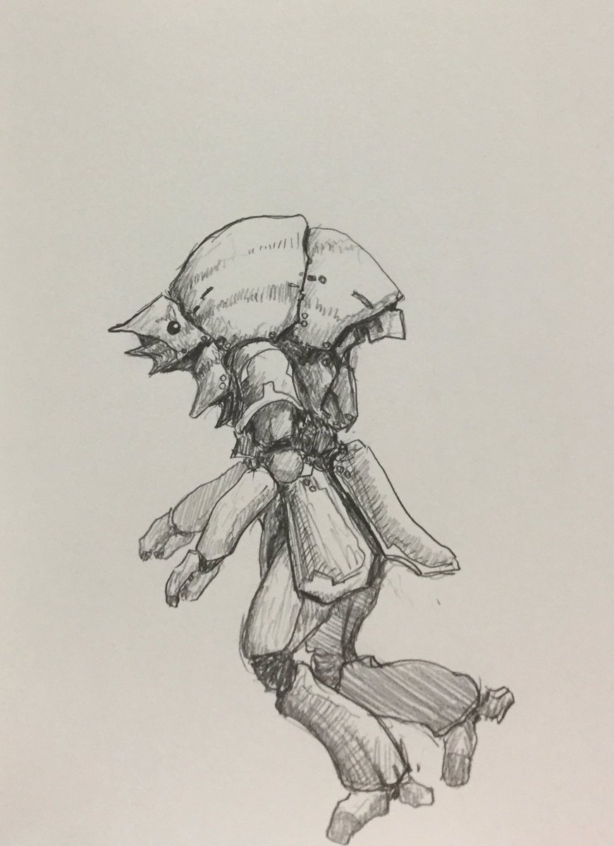 ぽき Poki 強化外骨格系動力鎧とかなんとか シャーペン 落書き イラスト アナログ絵 ペン画 シャーペン画 人外 幻獣 オリメカ Illustration Drawing Sketch Art Scifi Scifiart Fantasy Fantasyart Fairyart T Co H3xo39kw8x