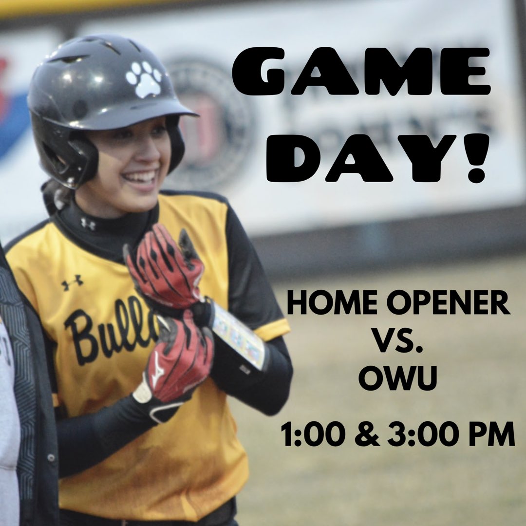 AC_softball's tweet photo. All smiles for our home opener against Ohio Wesleyan! First pitch is at 1:00 PM! #ACSB #BeGreat #littledubs https://t.co/qtv1CrhJ9h