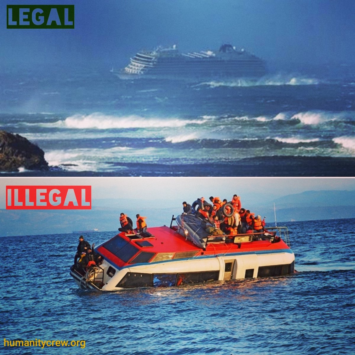 HumanityCrew's tweet photo. The Norwegian cruise ship, #VikingSky, that was recently rescued from the middle of a storm, has the same kind of human beings on board as other #refugee boats.
One world, but two moral system

#DoubleStandards #searescue #HumanityCrew #MentalHealthMatters #freeopenarms https://t.co/EMnjwyTiqd