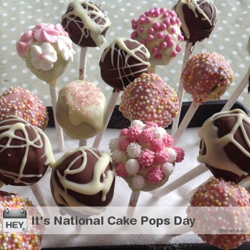 HeyWhatDay's tweet photo. It's National Cake Pops Day! 
#NationalCakePopsDay #CakePopsDay #NationalCakePopDay #CakePopDay https://t.co/OA6QTWiVNT