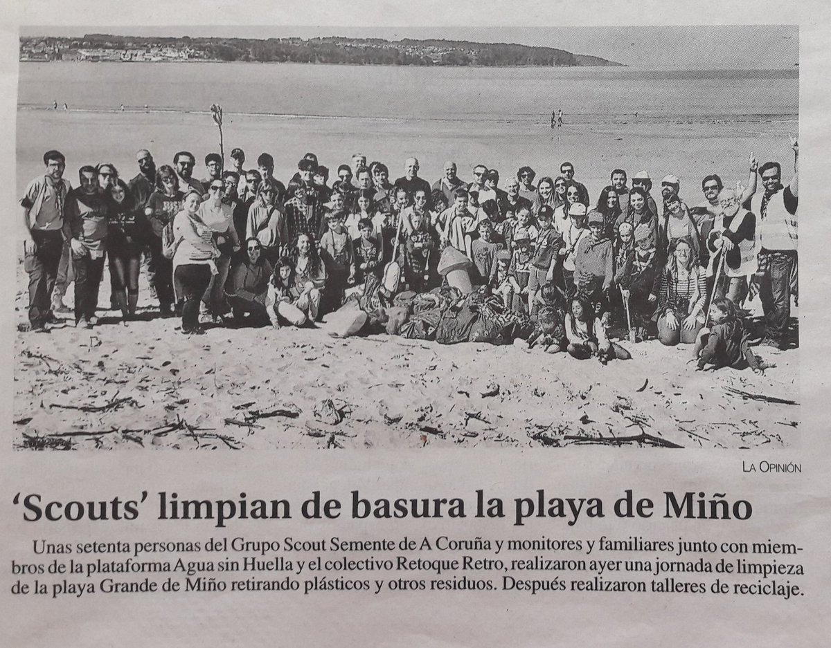 semente597's tweet photo. 📰 Además las versiones en papel de @lavozdegalicia @idealgallego @laopinioncoruna recogen nuestro #ServicioScout en @ConcelloMino #MCeTM y los talleres #AguaSinHuella #LessPlastic del #DíaVerdeyNegro #PlanScout #orgullo597 #ConstruyendoUnMundoMejor #SaveOurPlanet🌍 ¡Gracias! https://t.co/3cl6dt7uX9