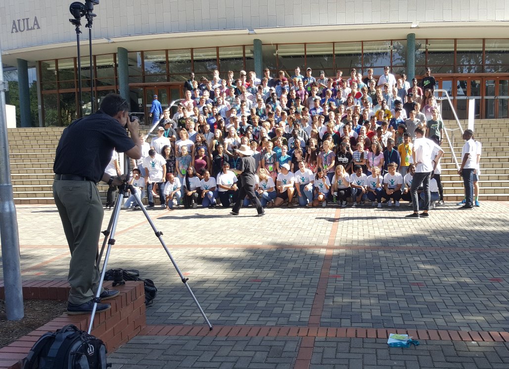 New arrivals gathering for a professional group photo at @ebitweek infront of the Aula building at the @universityofpretoria #Ebitweek #Ebitweek2019