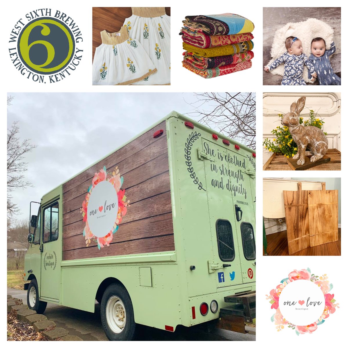 Join the event: facebook.com/events/3719996…

We are excited to debut our mobile boutique truck on Sunday, March 31, from Noon - 3:00pm out front of West Sixth Brewery.