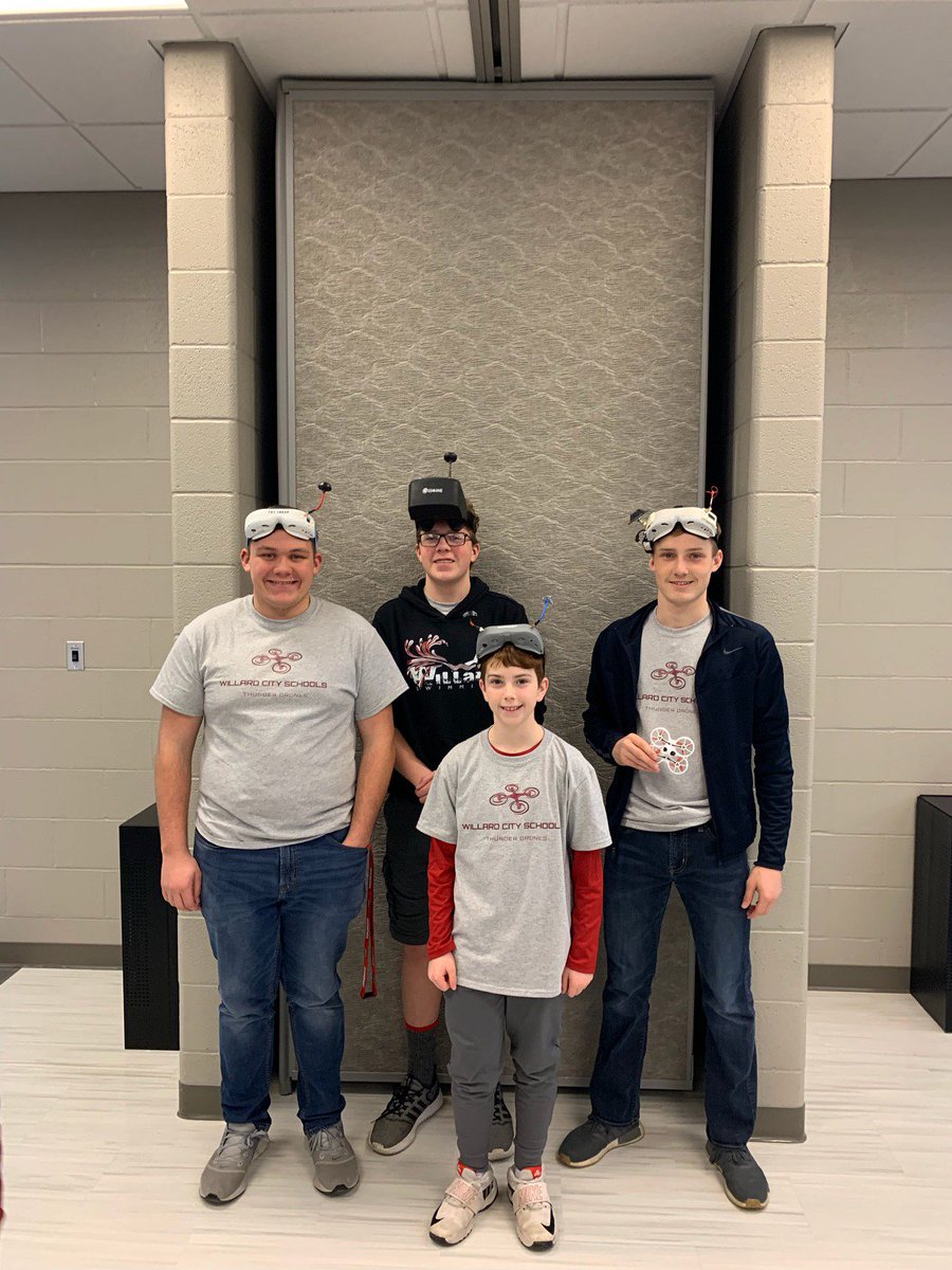 Congratulations @willardflashes Drone Club, who competed against area schools Saturday! Mitchell and Mason Carnahan, Justin Gillmor and Brayden Sykes did great! Mason finished 2nd Newbee! Justin finished 3rd Super Whoop! Thanks Coach Graybeal, <a href="/Ehoveehrhardt/">Mr. Ehrhardt</a> and <a href="/Safety3rdRacing/">Safety Third Racing</a>!