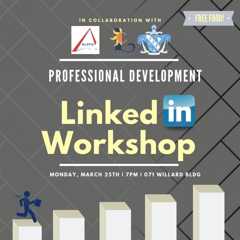 ALPFAPennState's tweet image. The Association of Latino Professionals for America is partnering with other Latino Orgs on campus to bring a LinkedIn workshop for the Latino community of Penn State. Join us TOMORROW to learn how to use LinkedIn effectively in the job market! #alpfa #pennstate