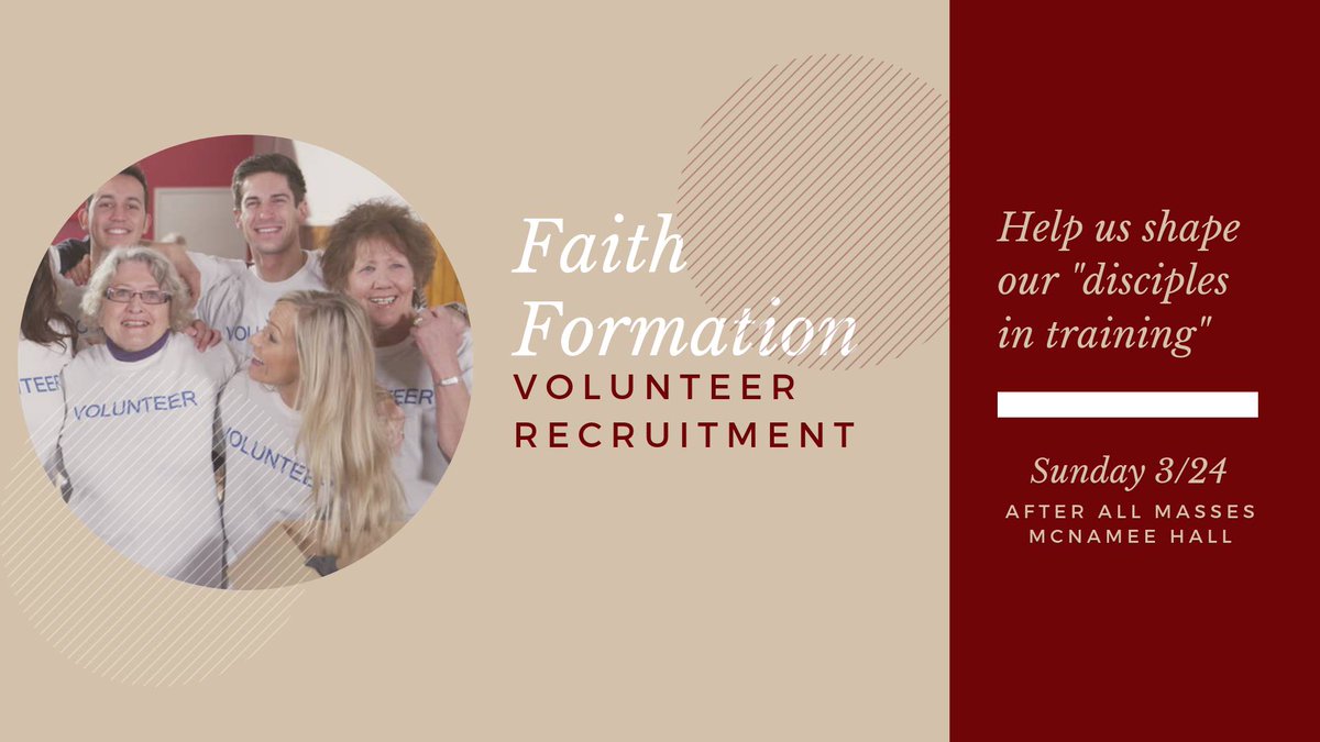 SPCPSR's tweet photo. Be sure to stop by the parish hall after Mass for coffee and donuts TODAY and to learn more about #faithformation volunteer opportunities for you to help our parish form our "disciples in training." https://t.co/LsPdtKj0E8 https://t.co/jKoLIeeEEg