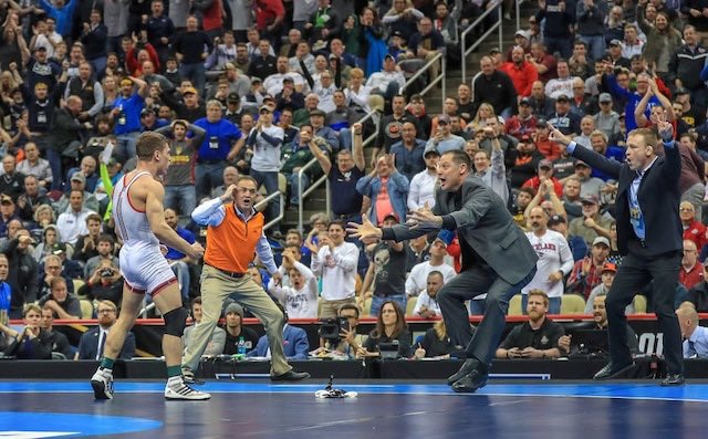 BillyBaldwin's tweet photo. 3 Timer #BoNickal
3 Timer #JasonNolf
Rutgers 1st time Champs…
#NickSuriano
#AnthonyAshnault
VA Tech’s 1st time Champ…
#MekhiLewis
UNI back on top of the podium… #DrewFoster
Yianni being Yianni !!!
Doesn’t get any better than this!!
What an amazing Championship!!
#NCAAWrestling https://t.co/87nIZCxDPf