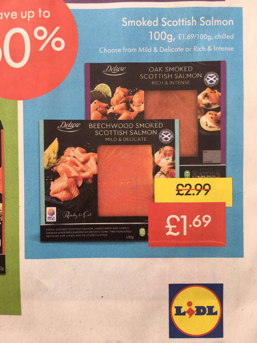 SalmonScotland's tweet image. Soon @LidlGB will be struggling to give it away!

“Deluxe”😂

#toxicsalmon #unsustainable #sealkillers #ExtinctionRebellion 
@rspcaassured @JulieHL @D1HAJ @HamishMacdonell @strathearnrose