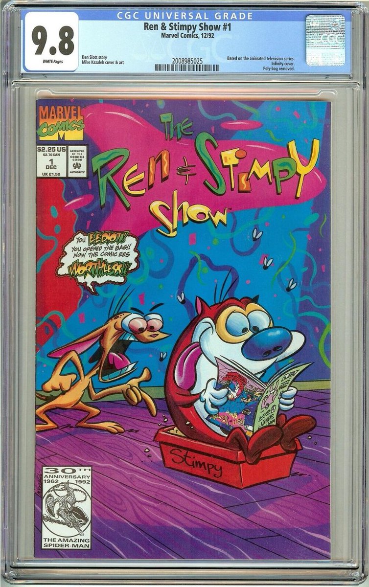 MySlabbedComics's tweet photo. Featured Slab of the Day uploaded by Erik Bouchard, a https://t.co/N7JxRMzuh0 member since July 2012!
Ren & Stimpy #1 @CGCComics 9.8
#FSOTD- https://t.co/q2hyVnLOz7 #renstimpy #infinitycover @boblabstudios https://t.co/eDxLrpd9uE