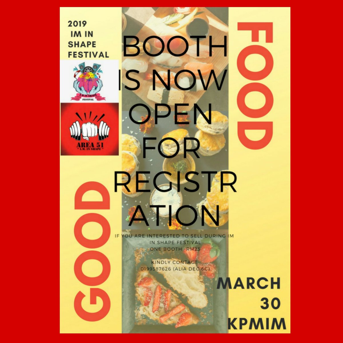 AreaaFiftyOne's tweet photo. Good news for those who are planning to sell 🙆

We also open booths on that day.

Any type of food is allowed! 😋

Contact member in charge to register. details as below ⬇

#SOC3533 #TeamKPMIM https://t.co/CqsSAtL61p