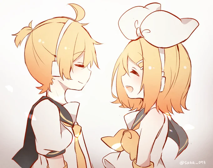 #鏡音版深夜のお絵描き60分1本勝負
お題「横顔」 
