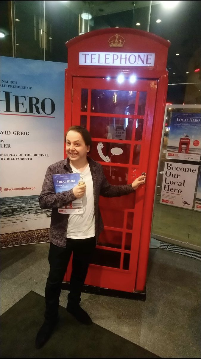 BrettHerriot's tweet photo. Me at last nights @lyceumtheatre #LocalHero press night! A ⭐️⭐️⭐️⭐️⭐️ triumph! And the bubbles along with a wee @thefamousgrouse was a real treat! Thanks to all the lyceum! https://t.co/vWTOXCorUg