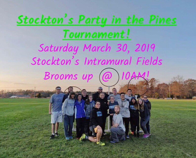 StockUQuidditch's tweet photo. Party in the Pines is less than 1 week away! Remember it is March 30 with brooms up at 10AM. Come out and cheer us on! https://t.co/gbcjjkqGPO