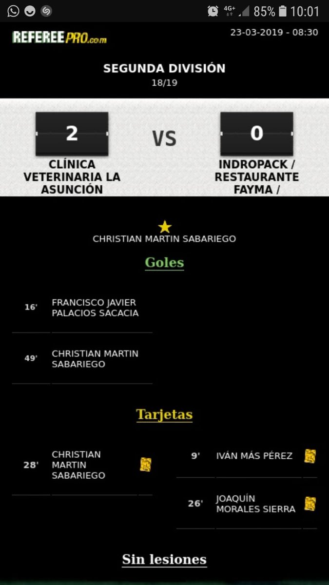 Victoria 2-0 que nos hace seguir arriba en la clasificación, MVP para Sabita que con su gol y su gran partido nos ayudó a conseguir la victoria. #Afull