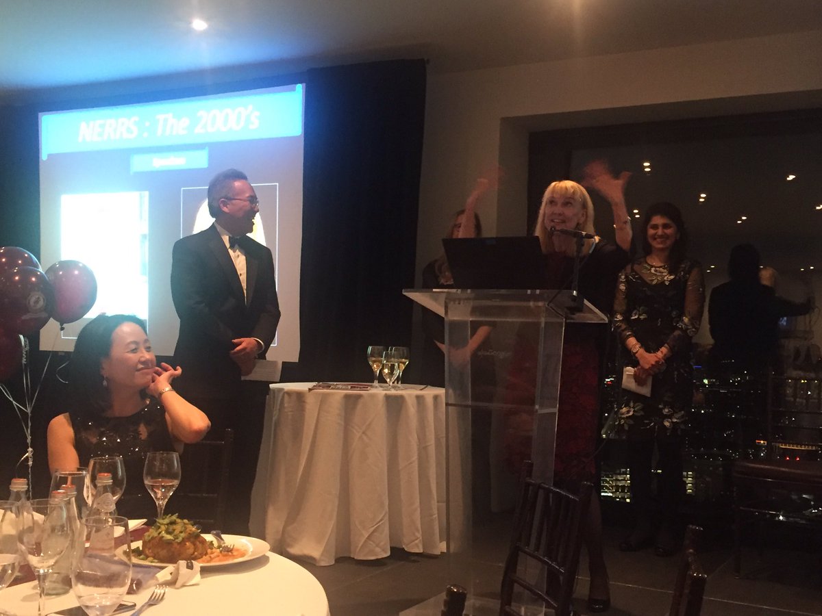 WMayosmith's tweet photo. @NERRSRad  100th anniversary celebration last night:  1919-2019!  Pam Schaefer tells stories while Glenn Tung &amp; current New England Roentgen Ray Society President Julie Song look on. https://t.co/JzJDBopVkE