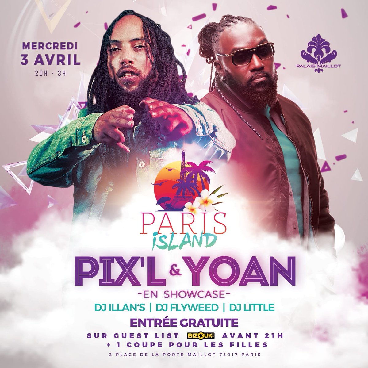 Pixl974's tweet photo. La metropole on se retrouve bientot... Premier RDV à #Paris au #PalaisMaillot pour le #parisilandafterwork avec #deejayflyweed https://t.co/7vDiITE6Su