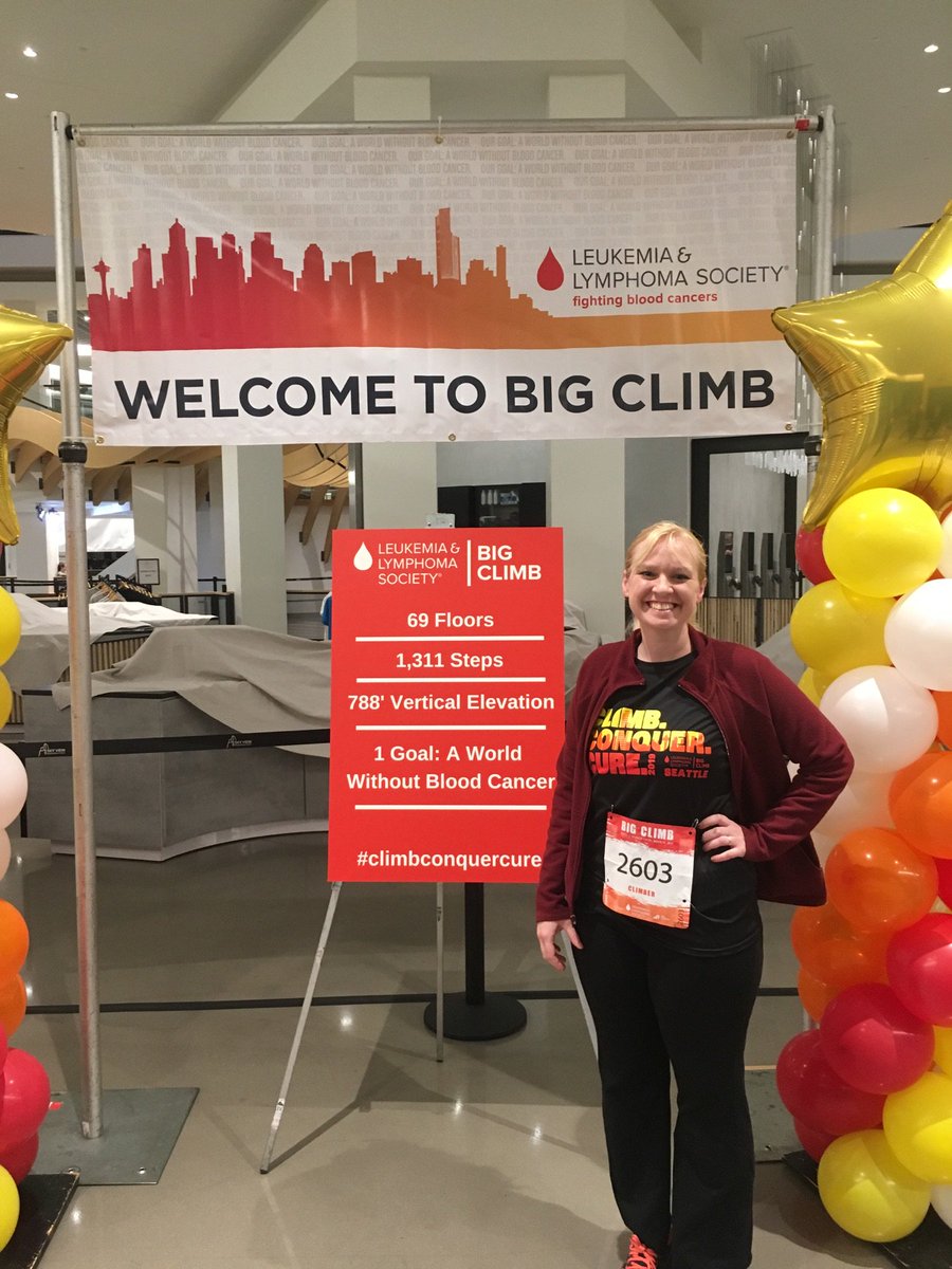 Today is the day! @BlondeOfMystery is doing the #BigClimb 😱