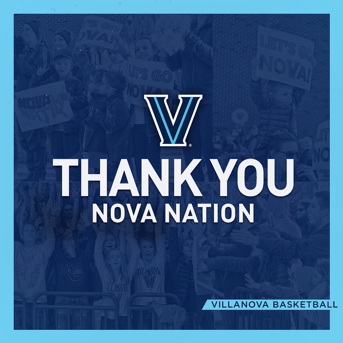 NovaMBB's tweet photo. With us every step of the way, 
Thank You #NovaNation. https://t.co/8jfgZ3qoUy