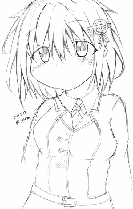 #艦これ版深夜の真剣お絵描き60分一本勝負 
#艦これ版真剣お絵描き60分一本勝負_20190324

羽黒 