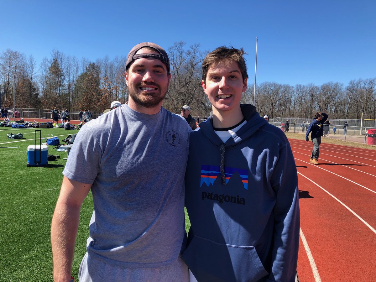 sss10457's tweet photo. LAXCAT alum match up yesterday! ND v Michigan Colin Gutzmer ‘18 @coling3200 &amp; Will Fitzharris ‘17 ⁦@will_fitzharris⁩ on the turf! ‘17 🥍 State Champs! 
#GoCats 
#thelonggreenline

LAXCATS player &amp; parent reunion 4.5.19 5:30 pm @ Summer Camp! https://t.co/XcPWkPqyUT