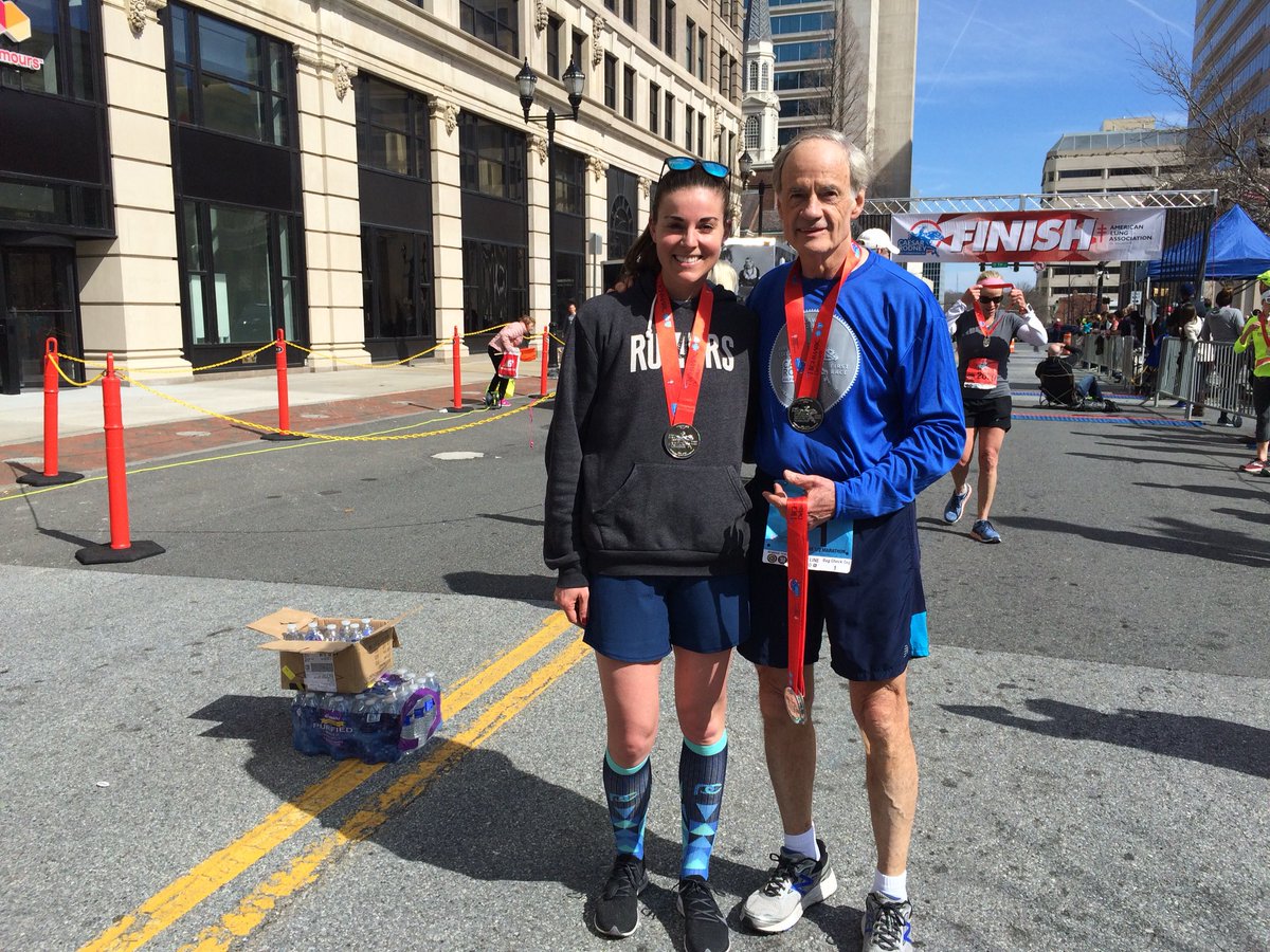 CRhalfmarathon's tweet photo. .@SenatorCarper congratulates runners and takes some time out for media @delawareonline  #CrHalf https://t.co/Yk6cIiW4pg
