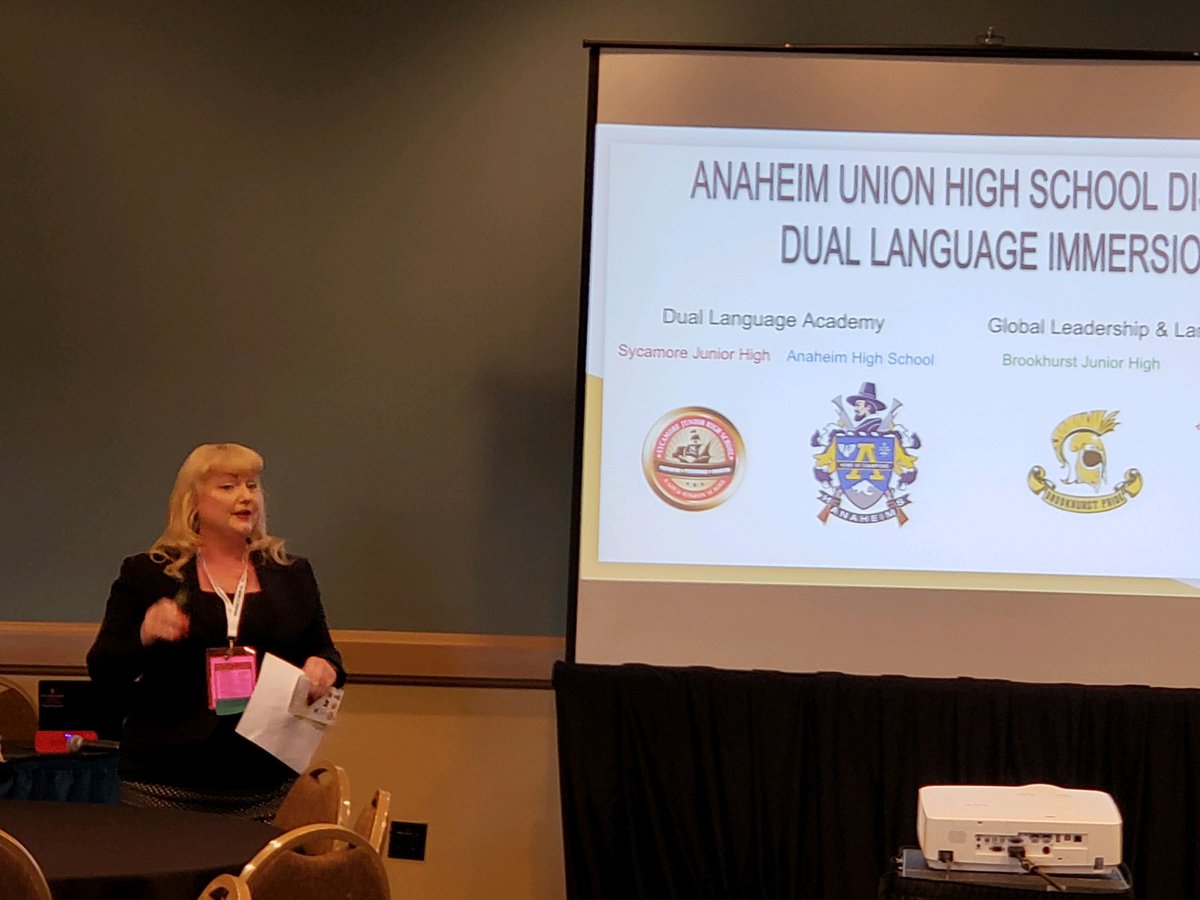 DrRenaeBryant's tweet photo. Thurs. afternoon our #AUHSD Dual Language Immersion (DLI) Programs, Dual Language Academy (DLA) and Global Leadership &amp; Language Academy (#GLLA), presented at #CABE19 on their secondary DLI programs! #AUHSD #AUHSDUnlimitedYou #DualLanguage https://t.co/1NoOTskcjb