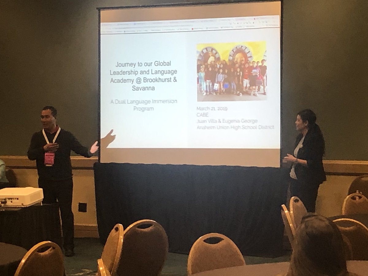 DrRenaeBryant's tweet photo. Thurs. afternoon our #AUHSD Dual Language Immersion (DLI) Programs, Dual Language Academy (DLA) and Global Leadership &amp; Language Academy (#GLLA), presented at #CABE19 on their secondary DLI programs! #AUHSD #AUHSDUnlimitedYou #DualLanguage https://t.co/1NoOTskcjb