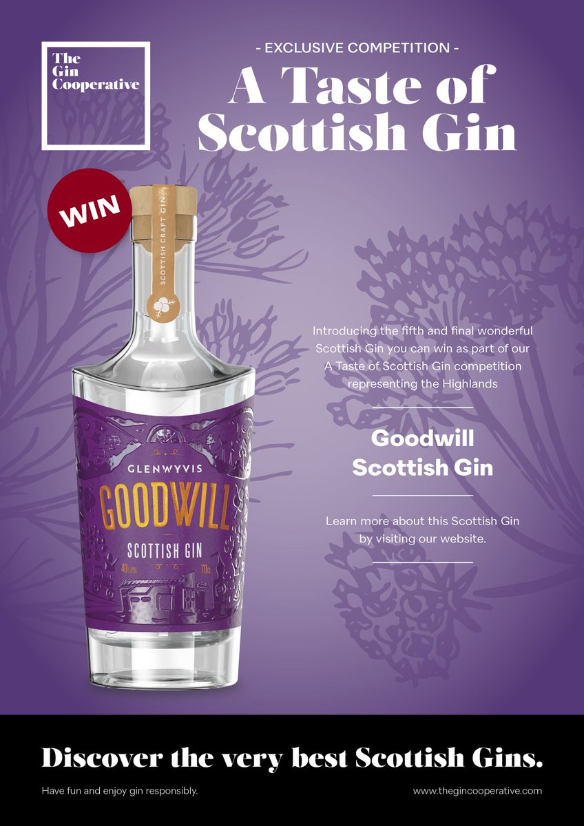 goo.gl/YinRsB 

Introducing the 5th &amp; final fabulous #ScottishGin you can #win in our exclusive #ATasteOfScottishGin #competition @glenwyvis - link above

Learn more - thegincooperative.com/gin-maker/glen…

#discoverscottishgin #lovescottishgin #gin #glenwyvisgin #dingwall #highlands