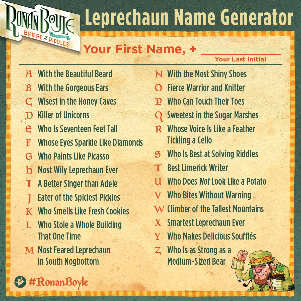 ABRAMS Kids on Twitter: "No time like the present to start prepping for  #StPatricksDay 2020. RT and comment with *your* leprechaun name. ☘️  #RonanBoyle https://t.co/NGNOfPYobX" / Twitter