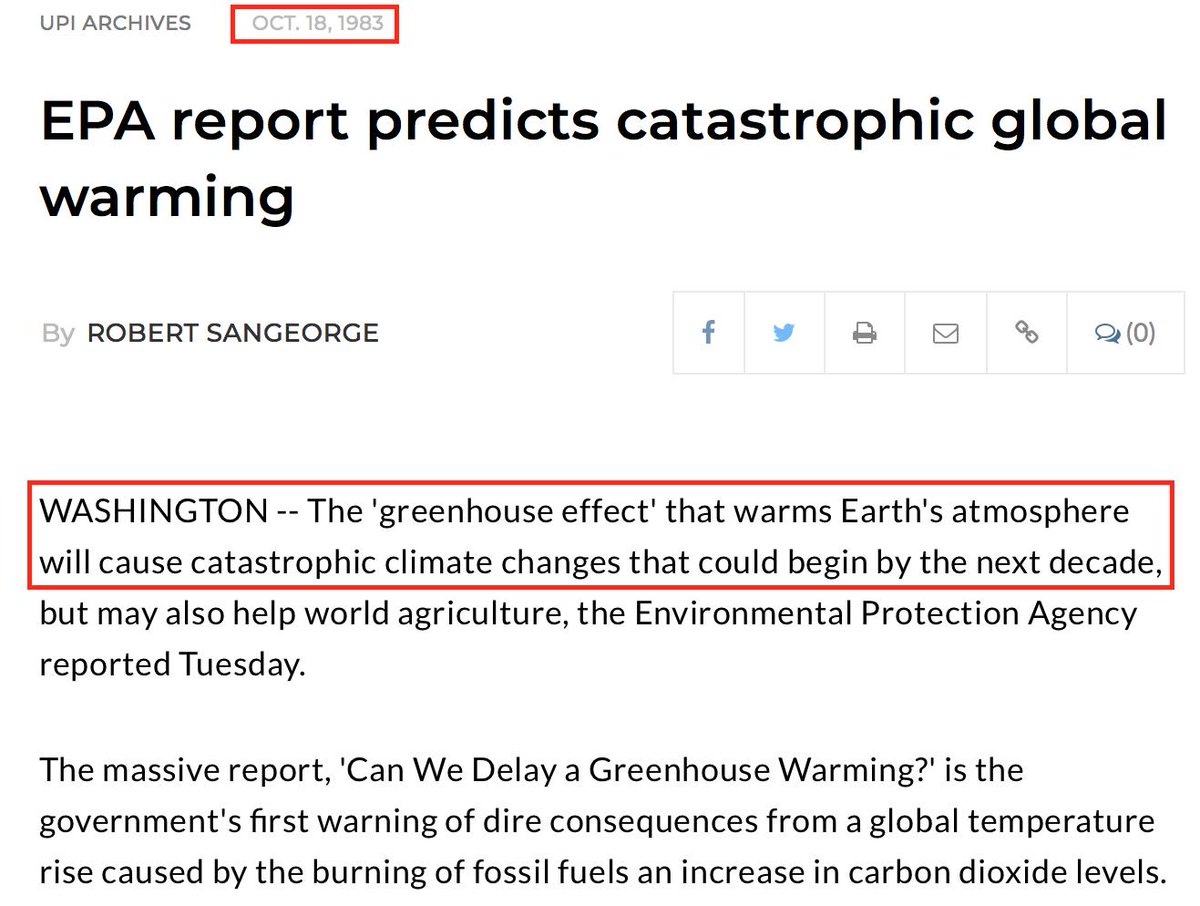 27. By 1983 – the EPA was reporting catastrophic global warming that could begin by 1990.  https://www.upi.com/Archives/1983/10/18/EPA-report-predicts-catastrophic-global-warming/2626435297600/