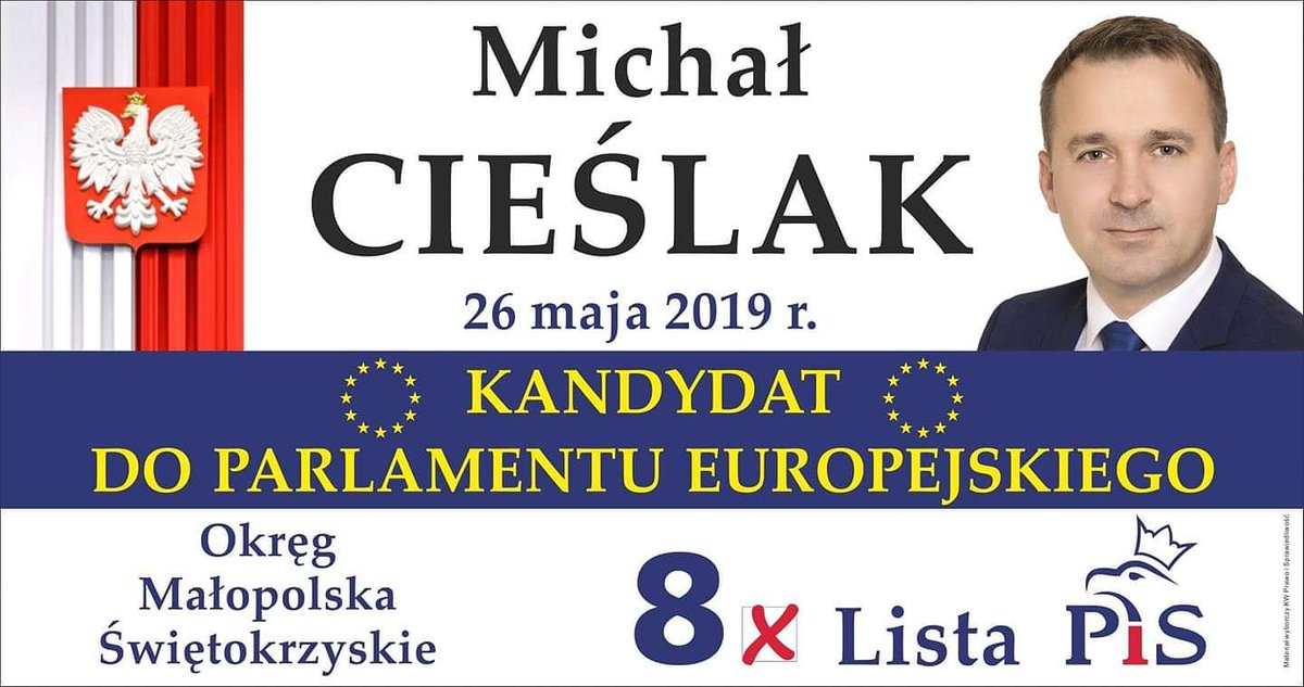 LigeskiMicha's tweet photo. #MichałCieślak #Eurowybory19 #Europarlament #porozumienie #ZjednoczonaPrawica #popieram #glosuje #numer8 https://t.co/Aymb5b2Bu9