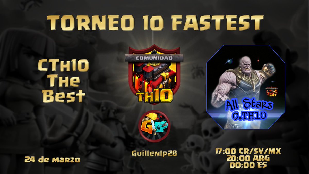 Primera guerra de 4tos de final hoy cuando el equipo AllStar CTH10 representando al servidor se enfrenten al equipo Th Best comandado por @Rey23Valenzuela y otros cracks.
Guerraza transmitida por <a href="/guillenlp28YT/">Guillenlp28 🇲🇽</a> en poco menos de 3 horas.
No se la pierdan!! 👀😱