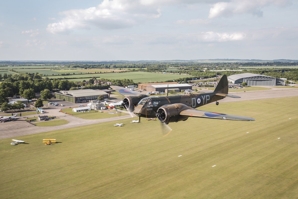 wings_mag's tweet photo. The Aircraft Restoration Company MK1 Bristol Blenheim, over her home airfield of Duxford. 
⠀⠀⠀⠀⠀⠀⠀⠀⠀⠀⠀⠀
Read about the Blenheim in Volume I of Wings available via: https://t.co/NVLdxNfd24 https://t.co/dbKiHYX7kz