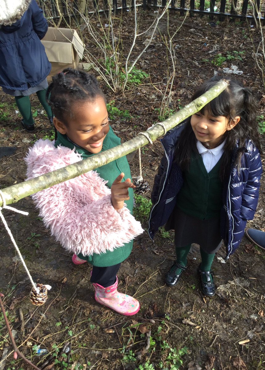 StandensBarnPS's tweet image. Reception creeping quietly down to our wooded area &quot;so we don&apos;t frighten the birds, foxes and worms&quot;, checking on our compostarium, log pile and...&quot;wait a minute! Something has eaten ALL of our pine cone feeders!&quot; @RSPB_Learning #RSPBWildChallenge