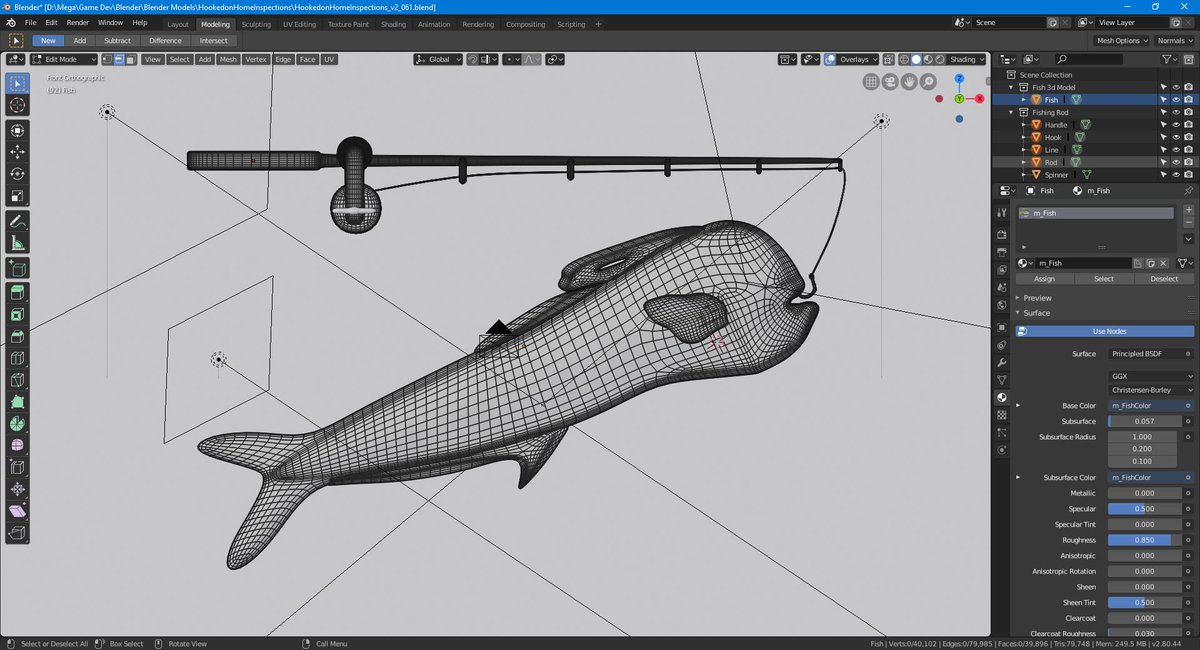 SkyWolfGameStds's tweet photo. Something very Fishy is going on here... #fish #3d #blender #b3d #blender28 #render #texturepainted #fishing #outdoors #blender3d #rendering #3dmodeling #3dfish #fishingpole #3dfishingpole https://t.co/LsEymoW7Y8