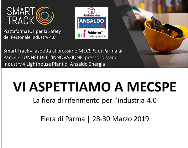 _Smart_Track_'s tweet image. Se siete interessati a come la tecnologia #ioT possa aiutarVi a migliorare la #sicurezza e la #safety delle vostre Risorse Umane, visitate Smart Track al Tunnel dell’Innovazione presso lo stand Industry 4 Lighthouse Plant di @AnsaldoEnergia a @MECSPE (Parma, 28-30/03/2019).