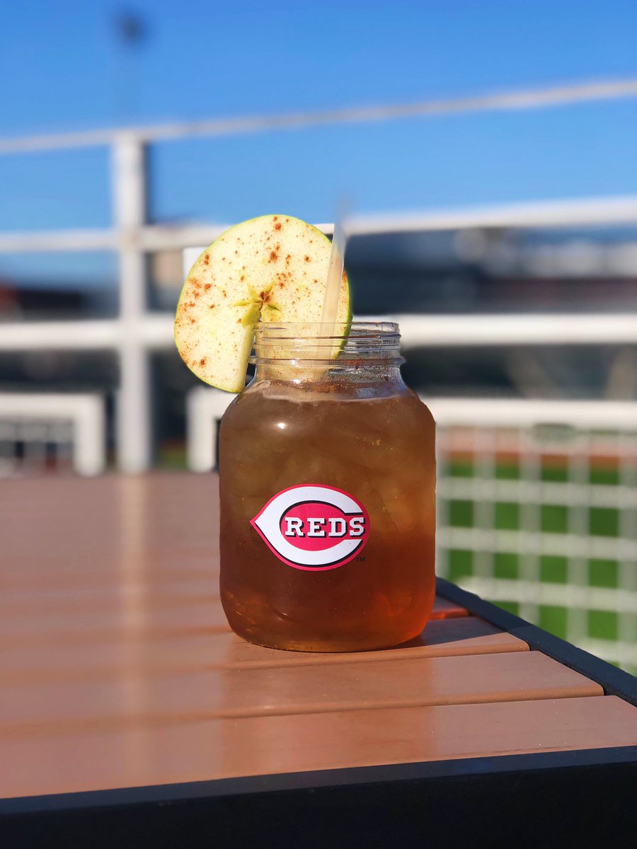 GoodyearBP's tweet photo. Today’s specialty drink is the Cinnamon Whiskey Cooler. It is available at the Right Field Pavilion for $11! #TenGoodYears #RedsST https://t.co/5HZFYzuQju