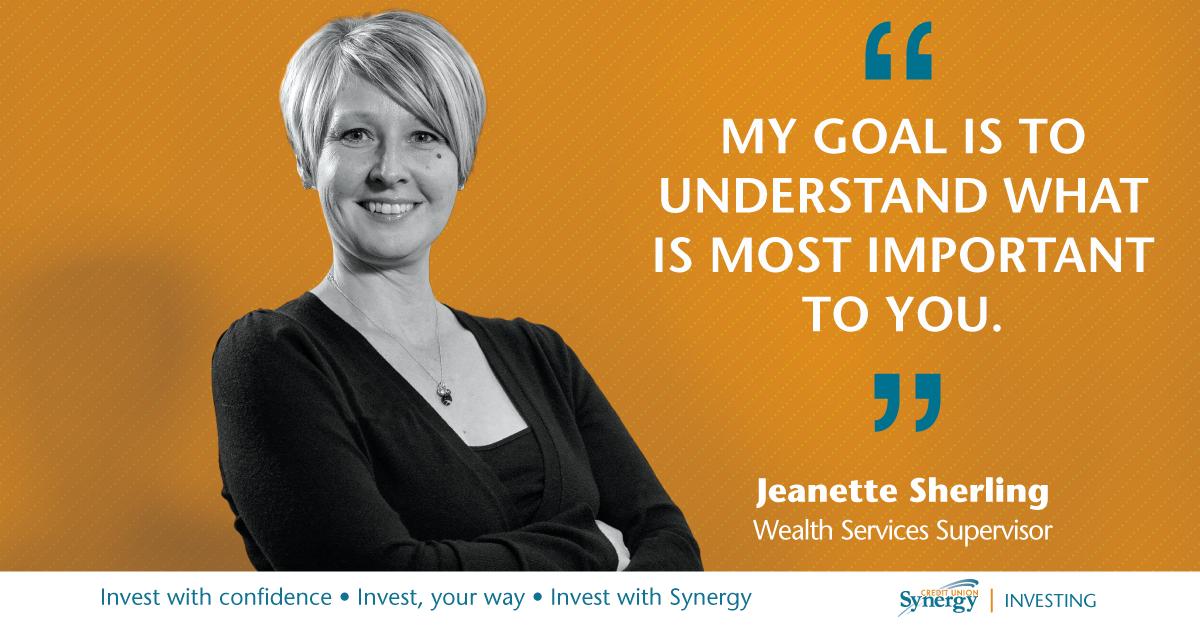 Synergycu's tweet photo. Experts like Wealth Supervisor Jeanette Sherling are honoured to get to know you, find out what is most important, and help you reach your goals. https://t.co/XlLwxvdDpg #InvestwithSynergy https://t.co/25ITwSKA75